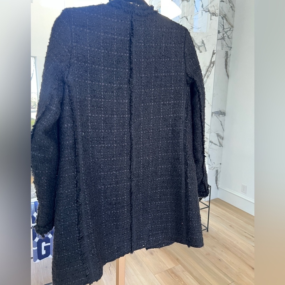 Zara Premium Basic Long Black Jacket - image 8